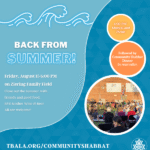 Back from Summer Community Shabbat Dinner