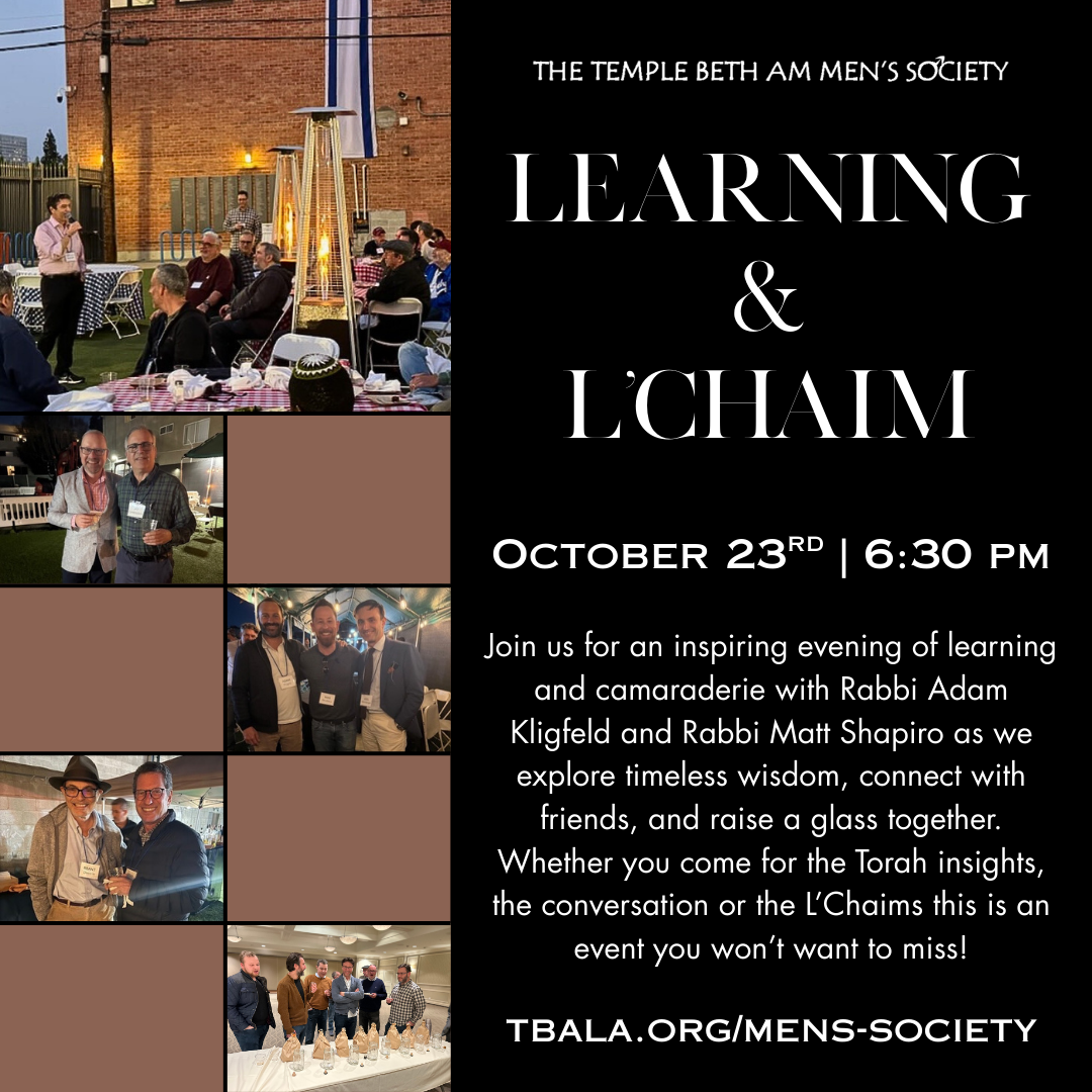 Men's Society: Learning and L'Chaim